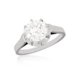 A DIAMOND SINGLE-STONE RING, CIRCA 1960 The European-cut diamond weighing approximately 1.75cts