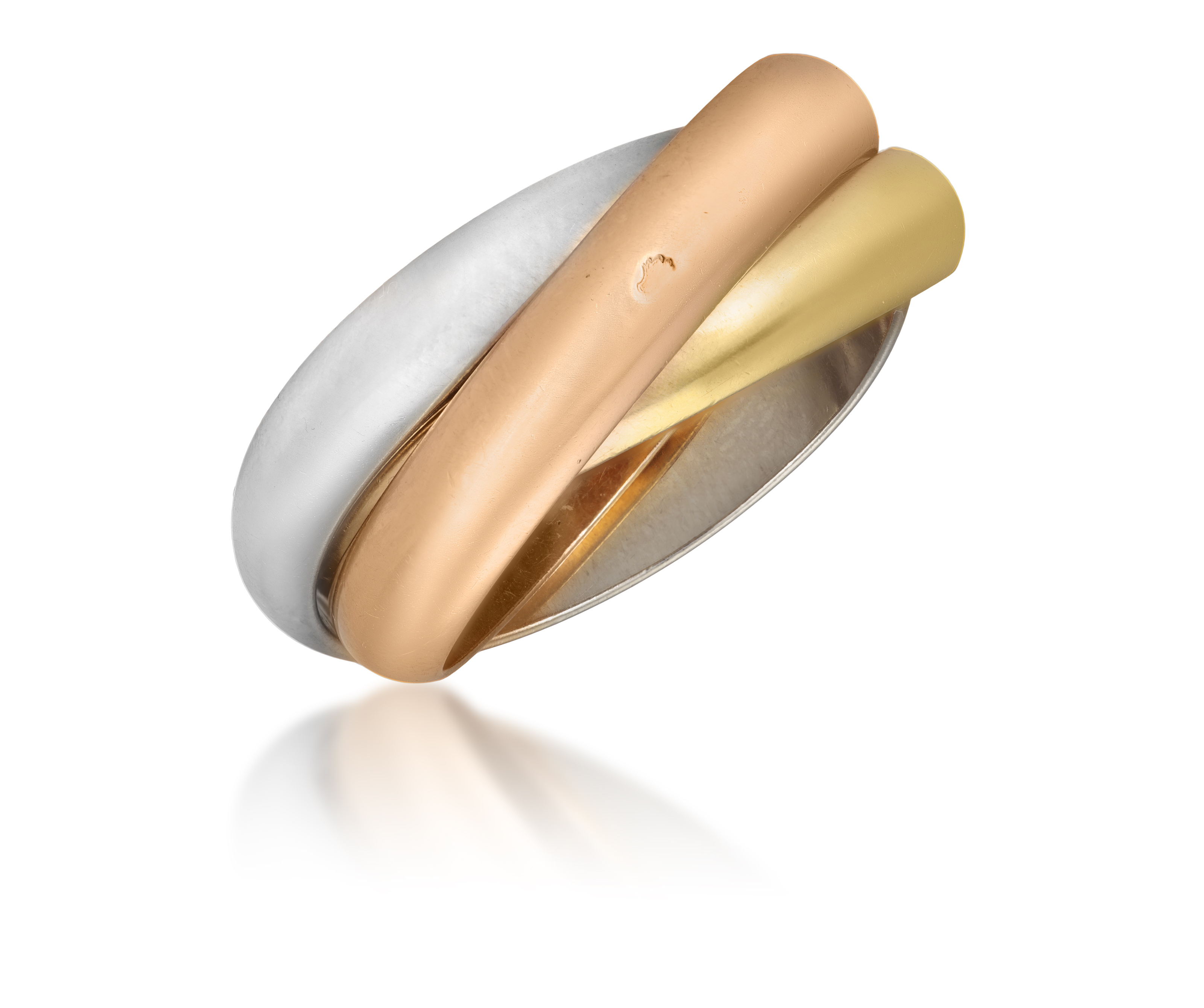 A GOLD ‘TRINITY’ RING, BY CARTIER, 1997 Composed of three polished interlocking bands in either - Image 2 of 3