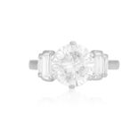 A DIAMOND SINGLE-STONE RING The brilliant-cut diamond weighing approximately 2.60cts within a six-