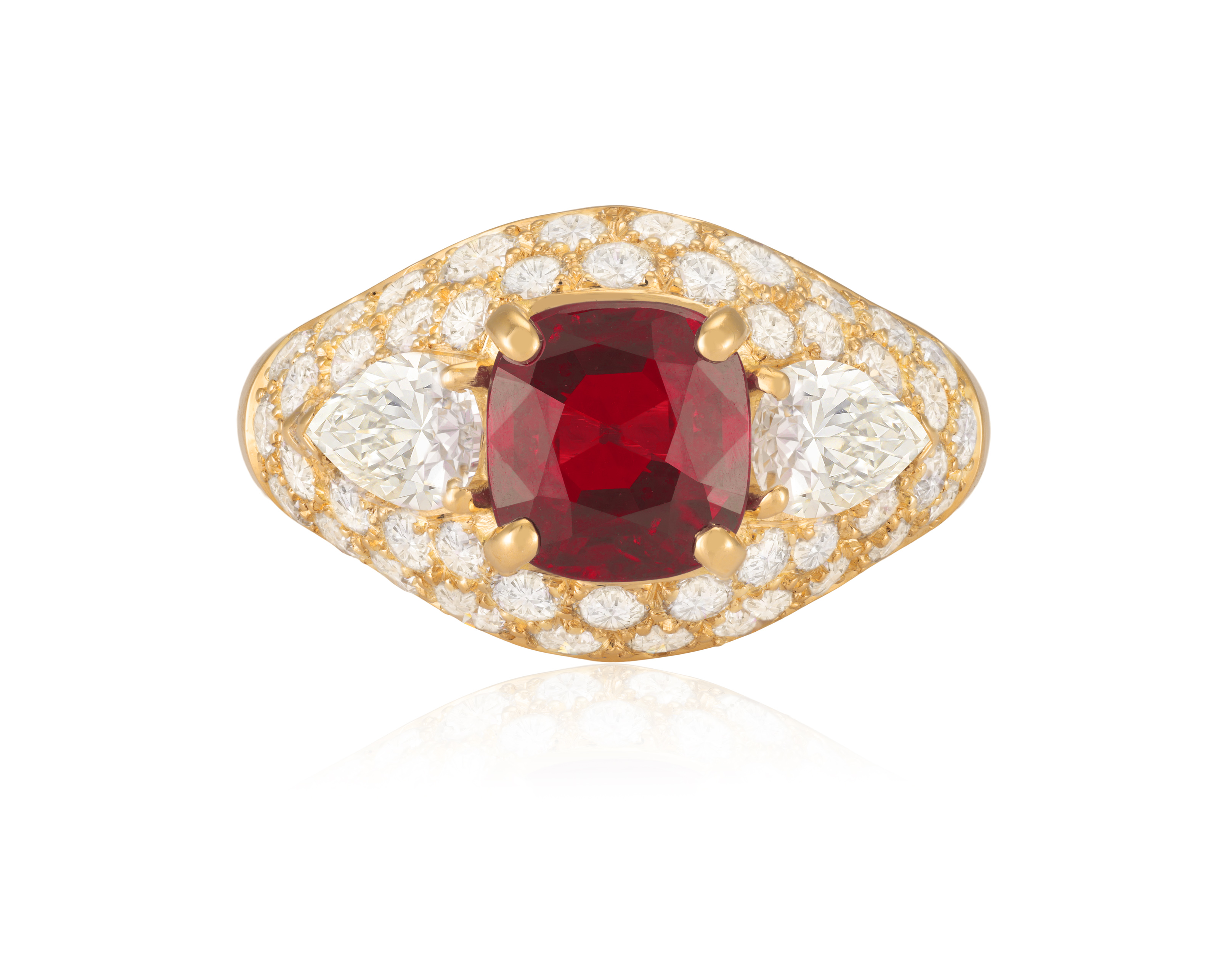 A VERY FINE RUBY AND DIAMOND RING, BY BULGARI - Image 2 of 5