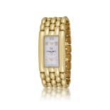 AN 18K GOLD ‘TWIN TIME’ BRACELET WATCH, BY CHAUMET 2 x 5-jewel, ETA quartz movements, rectangular