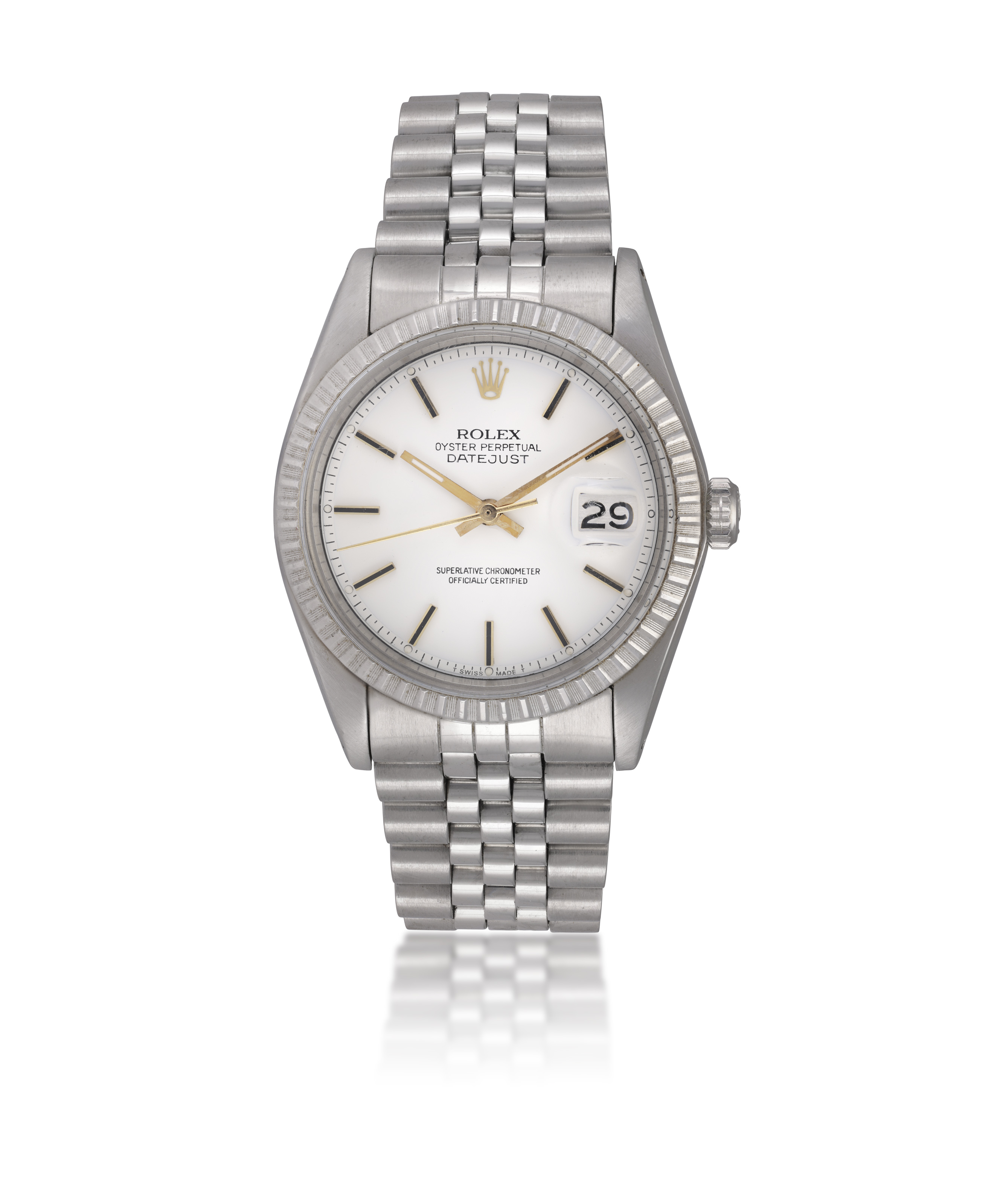 A STAINLESS STEEL ‘OYSTER PERPETUAL DATEJUST’ WRISTWATCH, BY ROLEX, CIRCA 1977 26-jewels Cal-1570