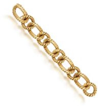 A GOLD BRACELET, ITALIAN, CIRCA 1960 Composed of circular polished and brushed gold ropetwist links,
