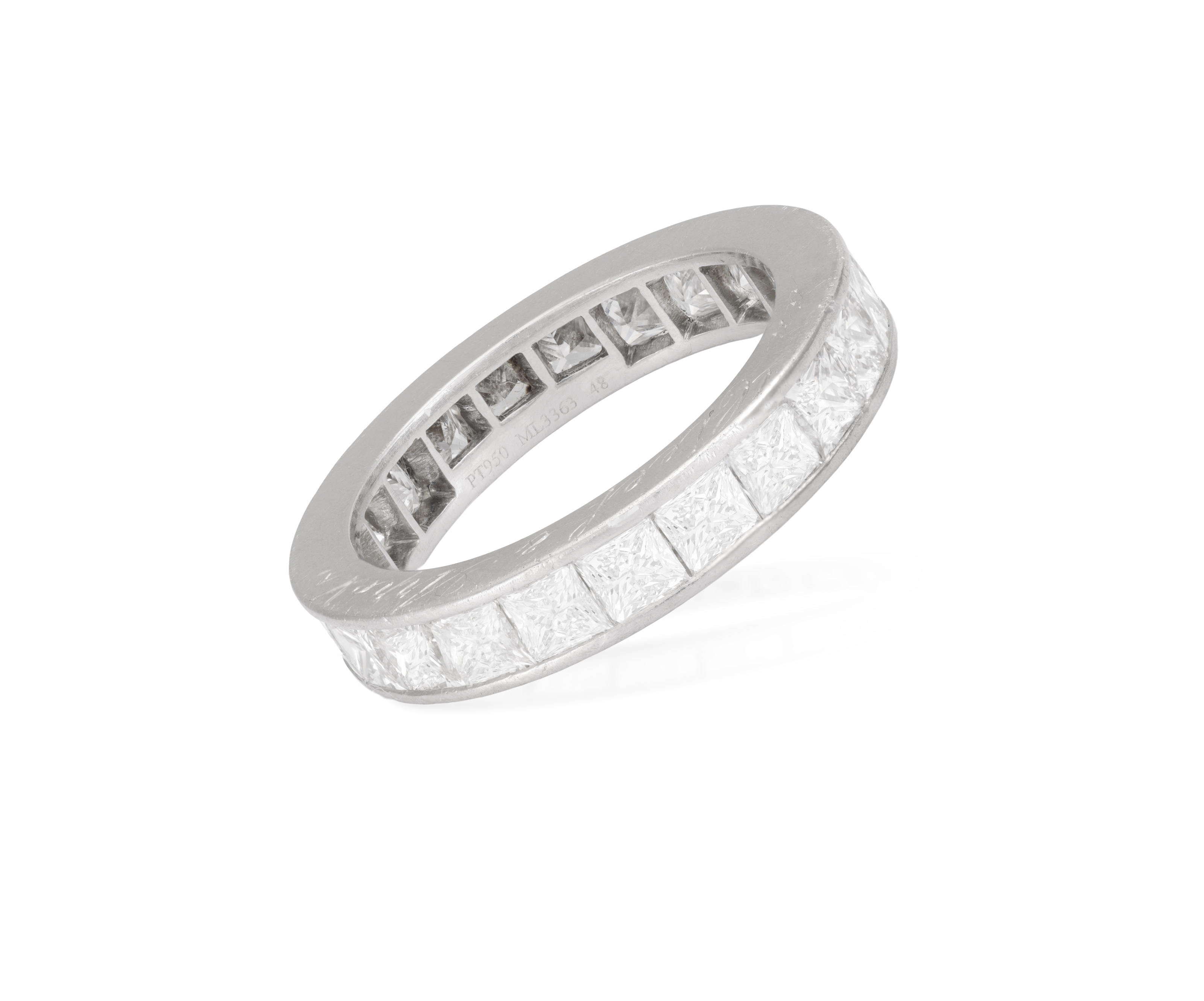 A DIAMOND ETERNITY RING, BY VAN CLEEF AND ARPELS Composed of a continuous row of princess-cut - Image 2 of 3