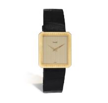 AN 18K GOLD WRISTWATCH, BY PIAGET Of manual wind Cal. 9P2 movement, the rectangular champagne ribbed