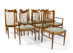 ARNE VODDER A set of eight teak dining chairs with two carvers by Arne Vodder for Sibast,