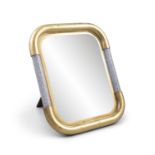 TOMMASO BARBI A brass and glass framed mirror by Tommaso Barbi. c1970. Italy. 39 x 31cm(h)
