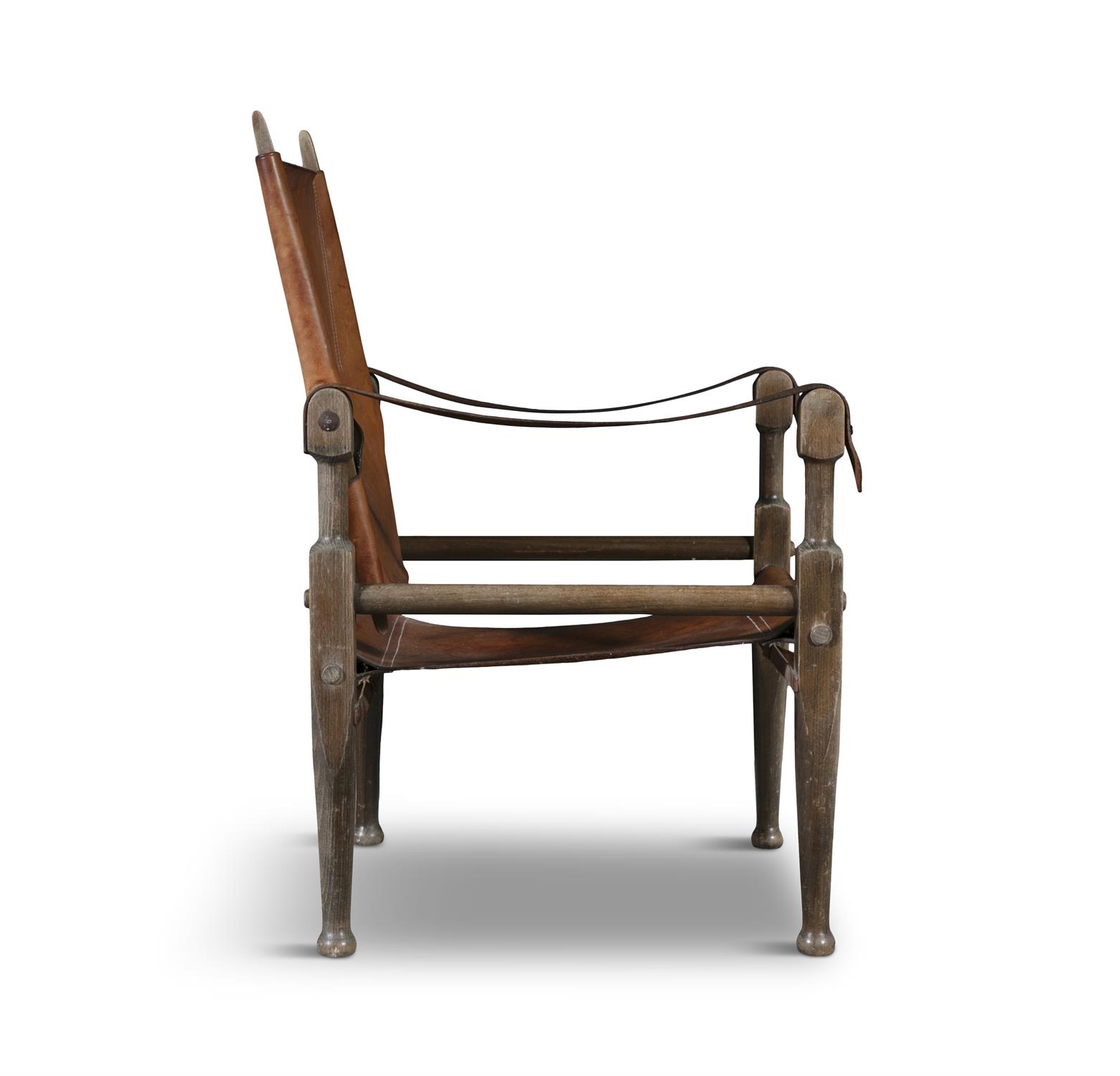 WILHELM KIENZLE WOHNBEDARF A leather Safari Chair by Wilhelm Kienzle Wohnbedarf. Switzerland, c. - Image 3 of 5