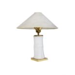 TABLE LAMP A ceramic and gilt metal table lamp. Italy, c.1970. 67cm(h)