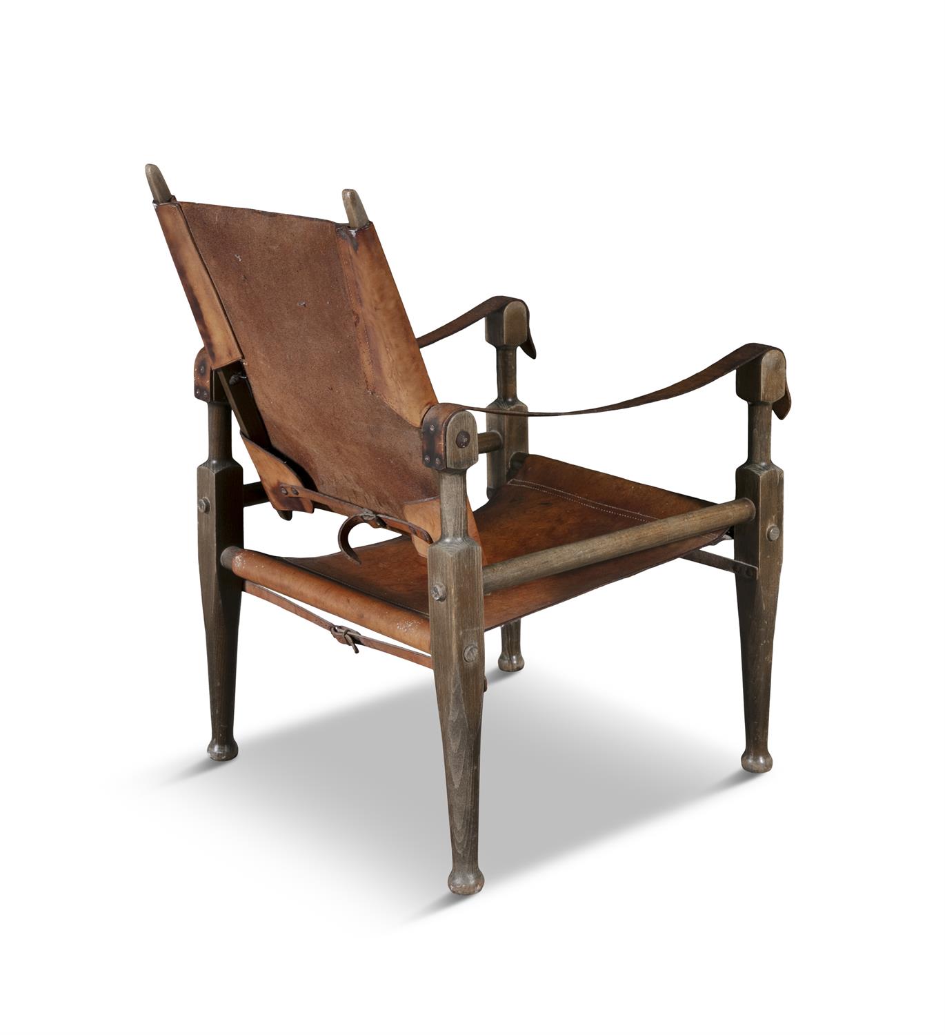 WILHELM KIENZLE WOHNBEDARF A leather Safari Chair by Wilhelm Kienzle Wohnbedarf. Switzerland, c. - Image 4 of 5