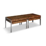 MERROW ASSOCIATES A rosewood nest of tables by Merrow & Associates. 123 x 45.5 x 38cm(h)