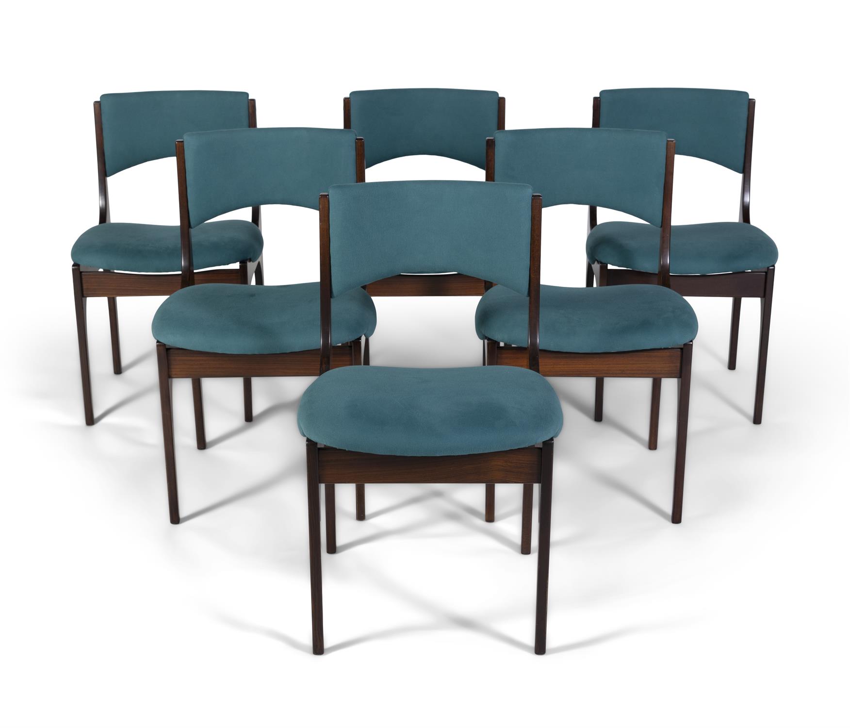 GIUSEPPE GIBELLI A set of six rosewood dining chairs by Giuseppe Gibelli for Sormani. Italy, c. - Image 3 of 7