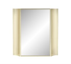 MIRROR A gilt metal curve framed mirror. Italy, c.1970. 67.5 x 9 x 70cm(h)