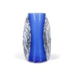 VASE A vintage blue glass vase. Italy. 41.5cm(h)