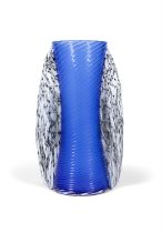 VASE A vintage blue glass vase. Italy. 41.5cm(h)