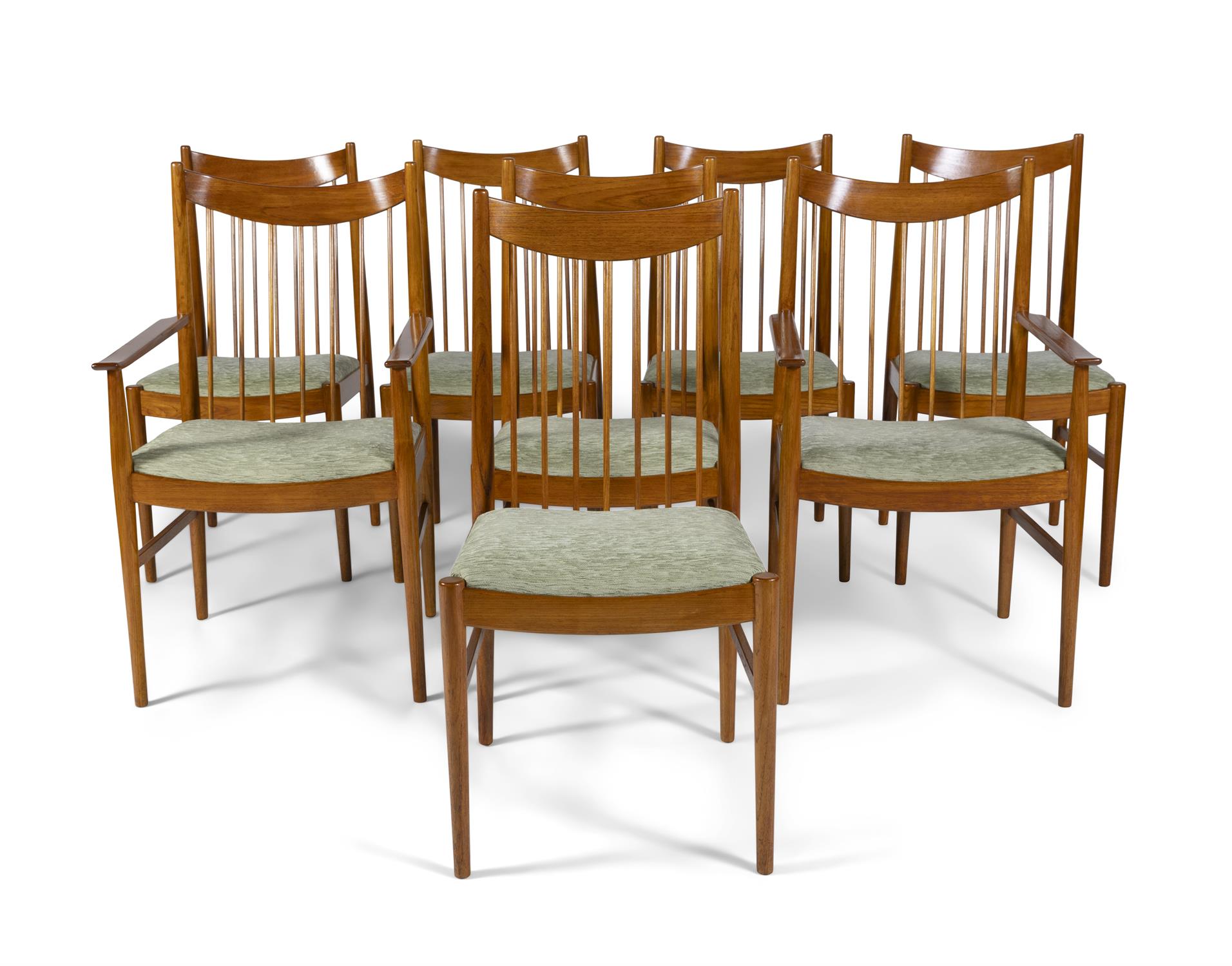 ARNE VODDER A set of eight teak dining chairs with two carvers by Arne Vodder for Sibast, - Image 2 of 7