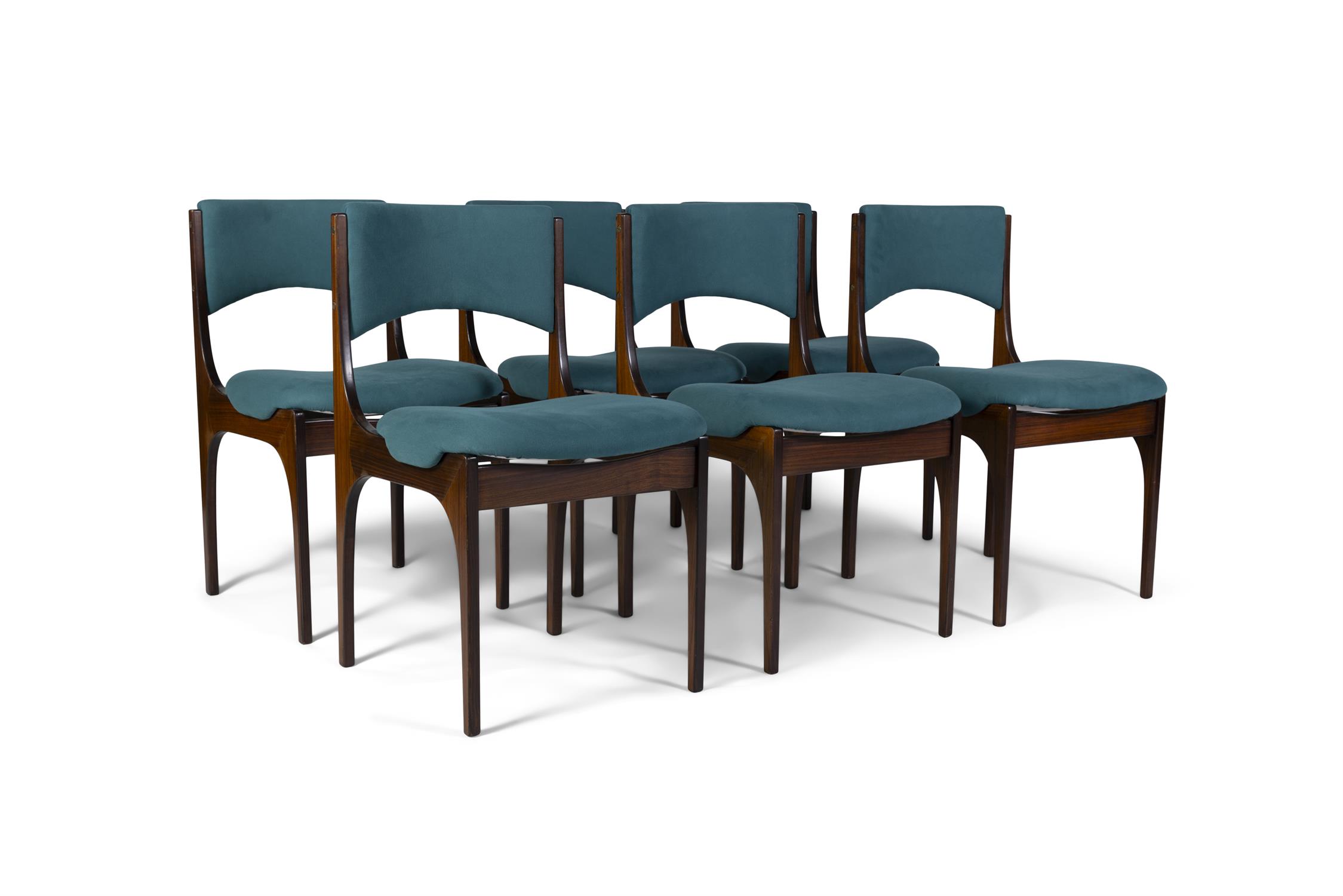 GIUSEPPE GIBELLI A set of six rosewood dining chairs by Giuseppe Gibelli for Sormani. Italy, c. - Image 4 of 7