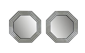 MIRRORS A pair of octagonal mirrors attrib. to Jean Claude Mahey. France, c.1970. 61 x 61cm