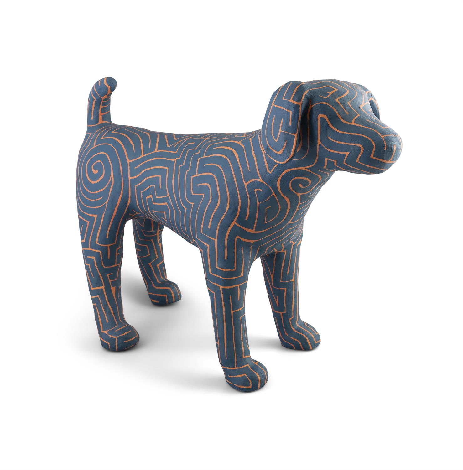 TOM CAMPBELL Dog Steel, paper, paint 93 x 37 x 70cm (h)