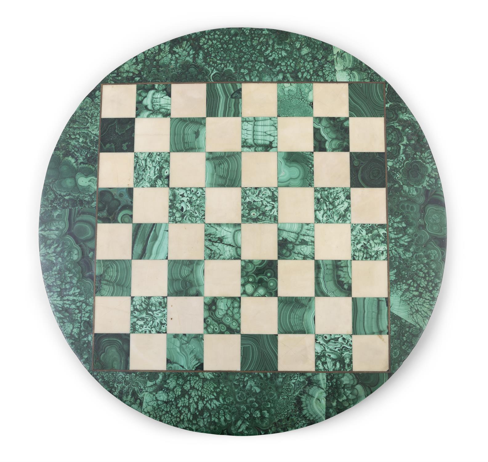 CHESS BOARD A vintage malachite chess board. Italy, c.1970. 43.5cm(d) - Image 2 of 3