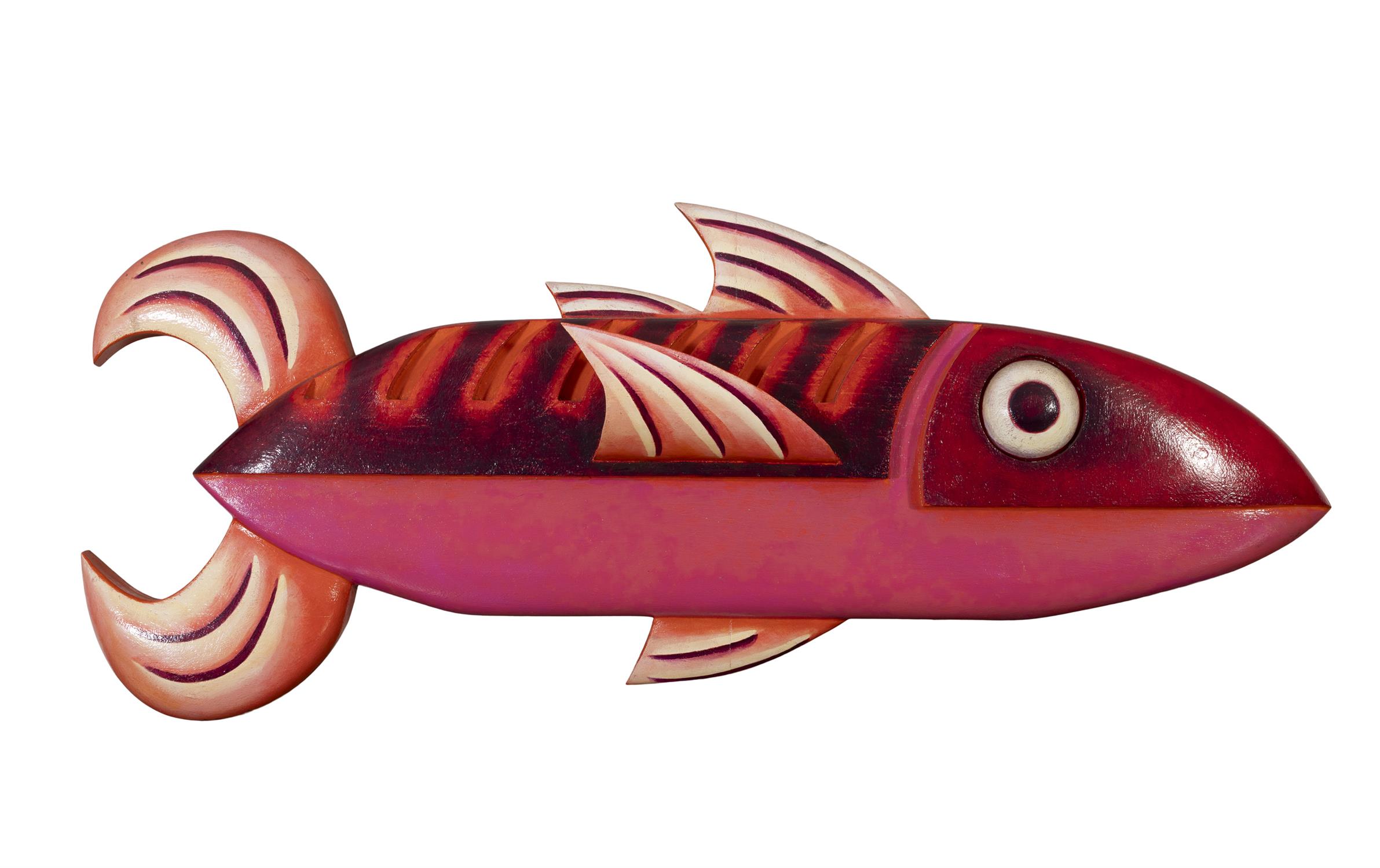 GRAHAM KNUTTEL (1954-2023) Pink Fish Oil on timber, 123 x 48 x 20cm Signed