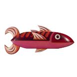 GRAHAM KNUTTEL (1954-2023) Pink Fish Oil on timber, 123 x 48 x 20cm Signed