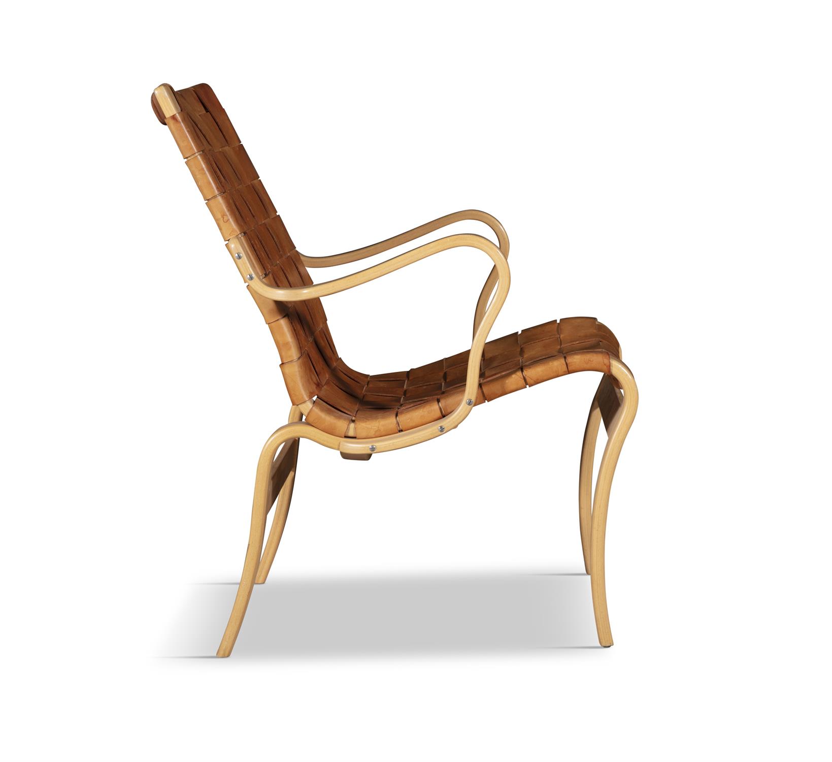 BRUNO MATHSSON Eva armchair by Bruno Mathsson in beech and leather. c.1970. 60 x 65 x 80cm(h); - Image 3 of 5