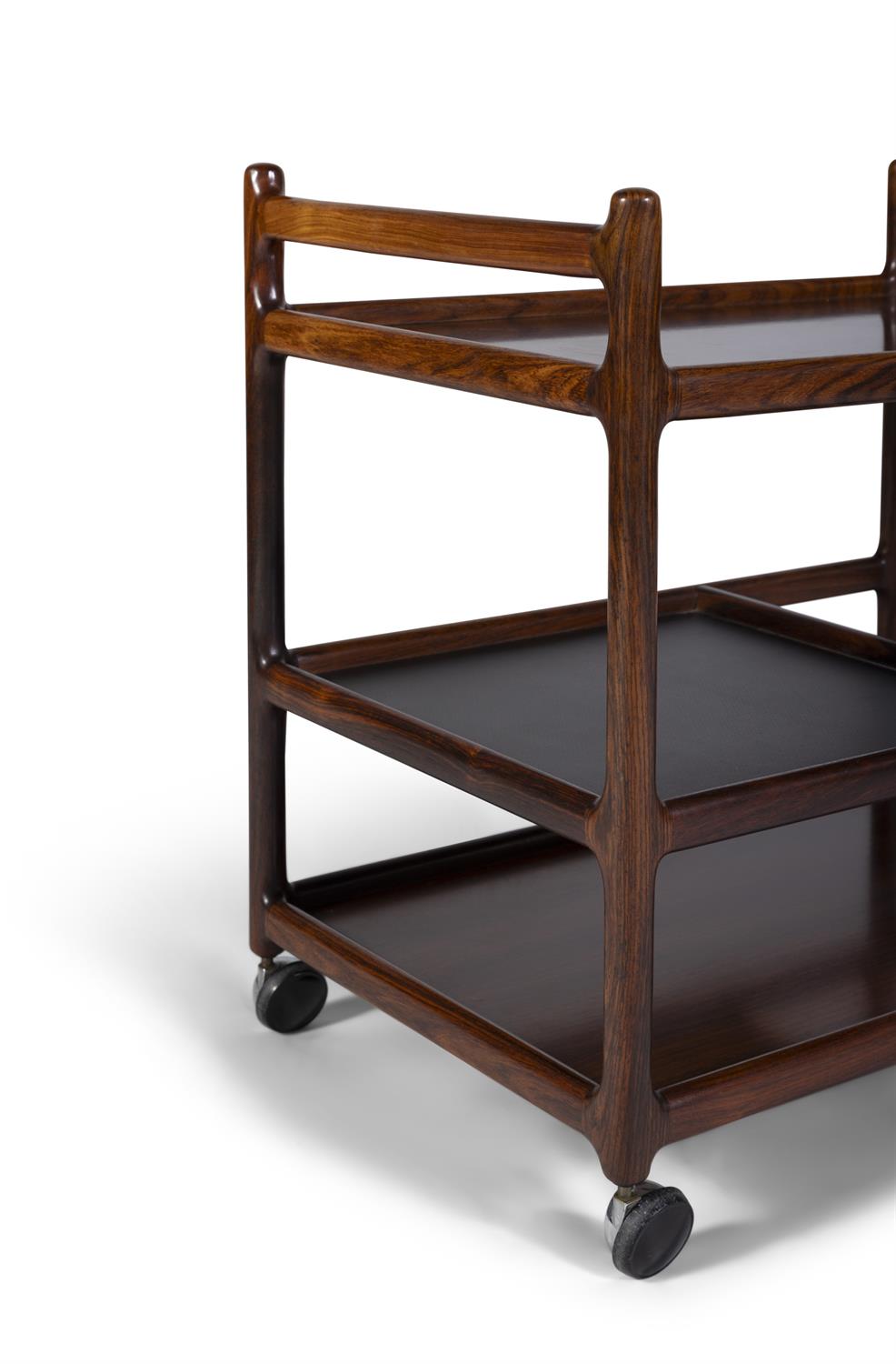 JOHANNES ANDERSEN A rosewood drinks trolley on four castors by Johannes Andersen for CFC - Image 4 of 5