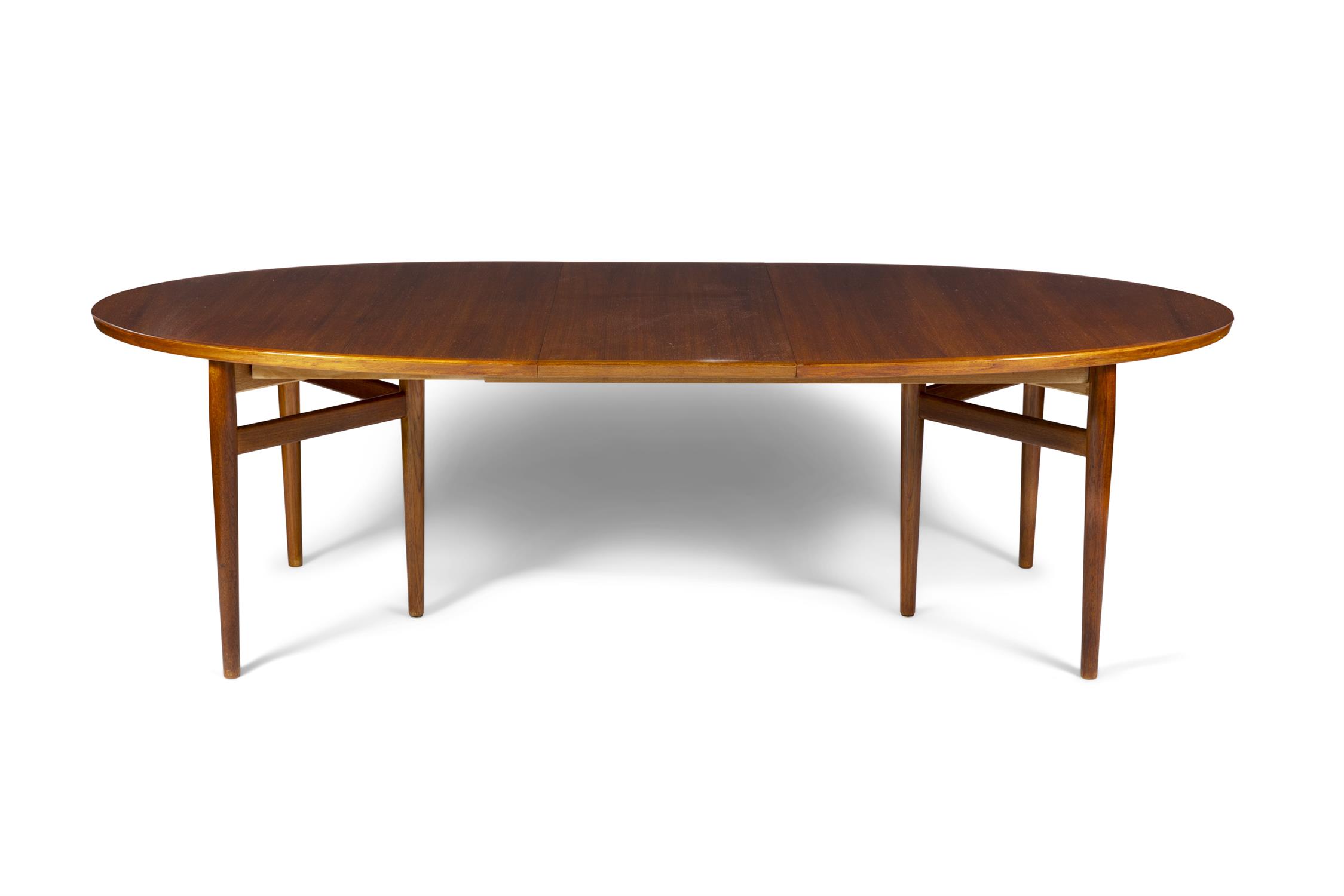 ARNE VODDER (1926-2009) A teak oval extending dining table with two leaves by Arne Vodder. - Image 2 of 4