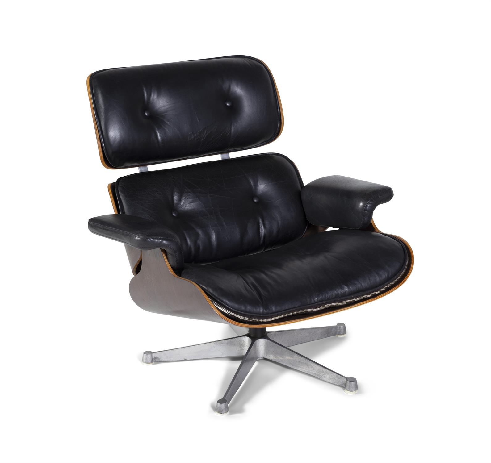 EAMES Lounge chair and ottoman, 670 & 671 in rosewood and leather by Eames for ICF. Italy, c.1960. - Image 4 of 9