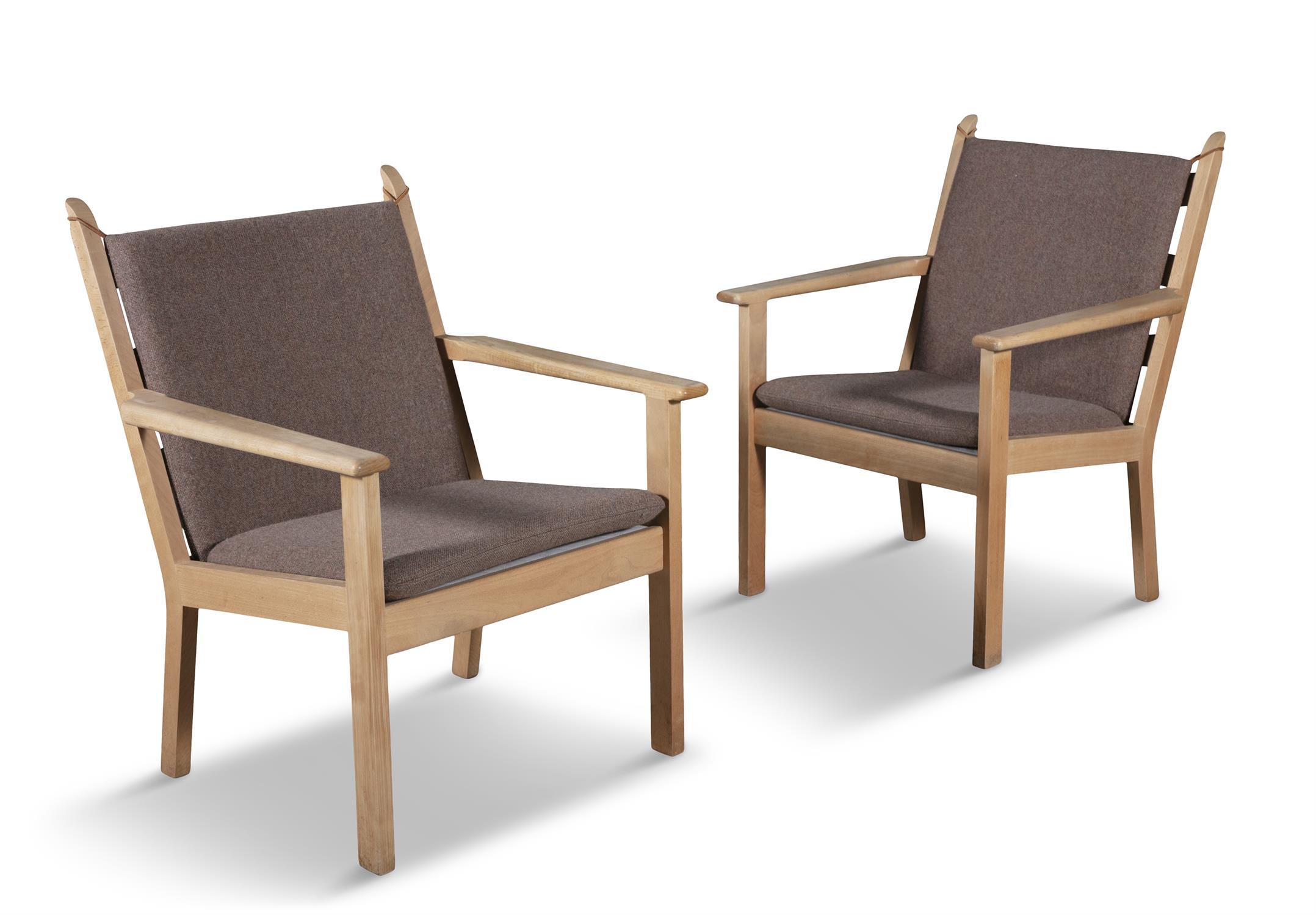 HANS WEGNER (1914 - 2007) A pair of Hans Wegner armchairs and foot-stool for Getama, - Image 4 of 9