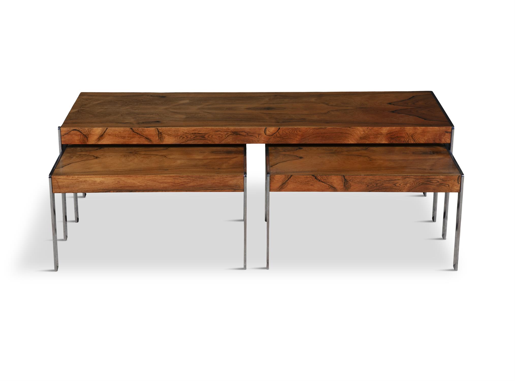 MERROW ASSOCIATES A rosewood nest of tables by Merrow & Associates. 123 x 45.5 x 38cm(h) - Image 3 of 6