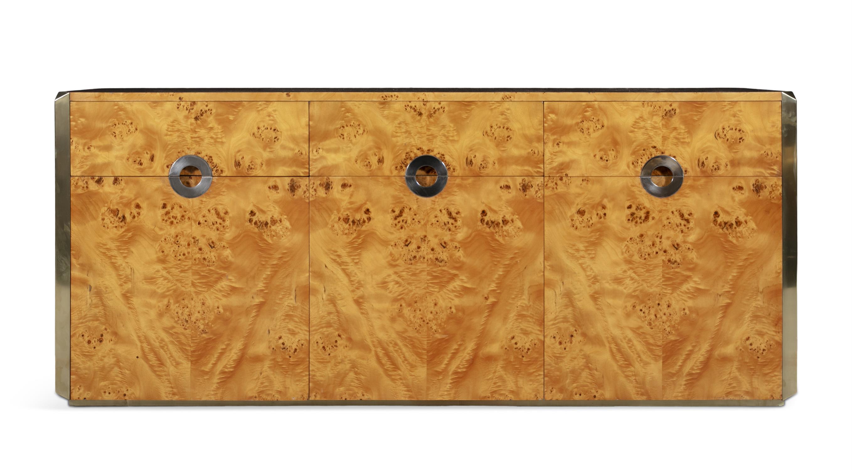 MARIO SABOT Burr walnut sideboard attrib. Mario Sabot. Italy, c.1970. 178 x 48 x 75.5cm(h) - Image 2 of 5