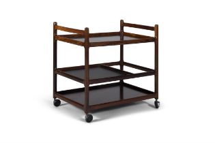 JOHANNES ANDERSEN A rosewood drinks trolley on four castors by Johannes Andersen for CFC