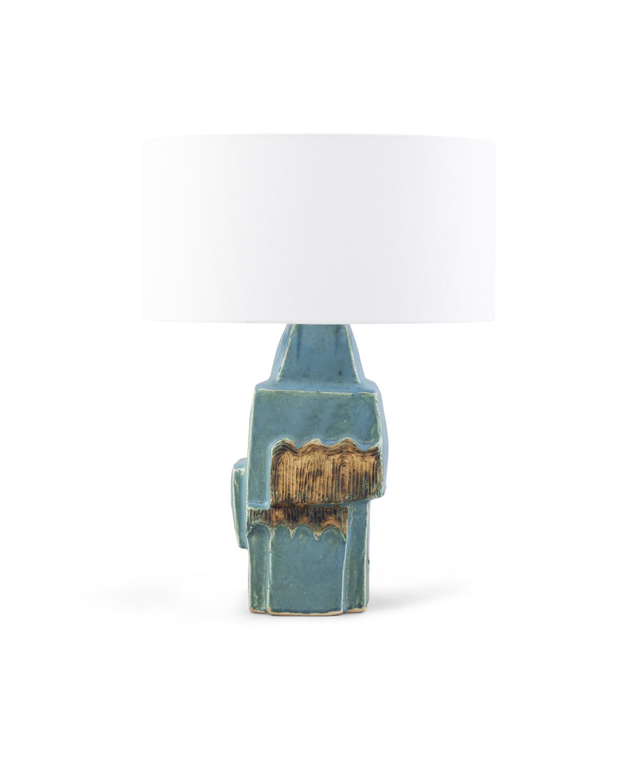 LAMP A glazed ceramic table lamp attributed to Bernard Rooke. UK, c.1960. 40cm(h) - Bild 3 aus 4