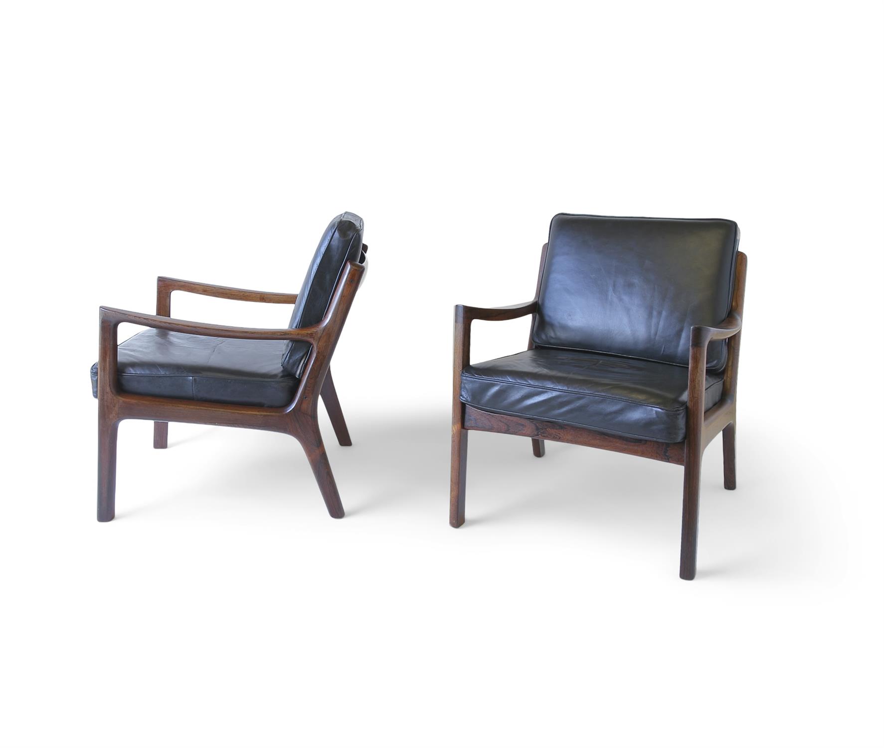 OLE WANSCHER A pair of Senator lounge chairs by Ole Wanscher, produced by France & Sons. Denmark, - Image 3 of 6