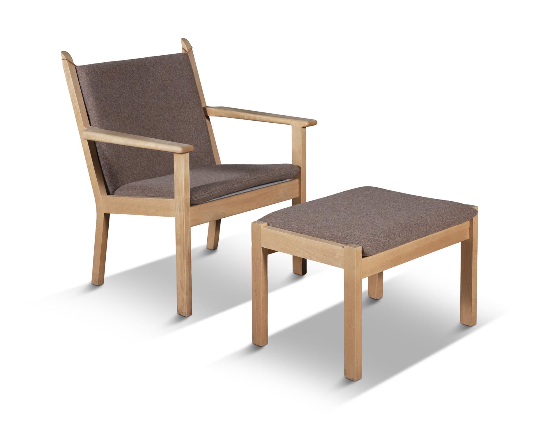 HANS WEGNER (1914 - 2007) A pair of Hans Wegner armchairs and foot-stool for Getama, - Image 6 of 9