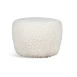 POUF A pouf upholstered in boucle. Italy. 54(d) x 40cm(h)
