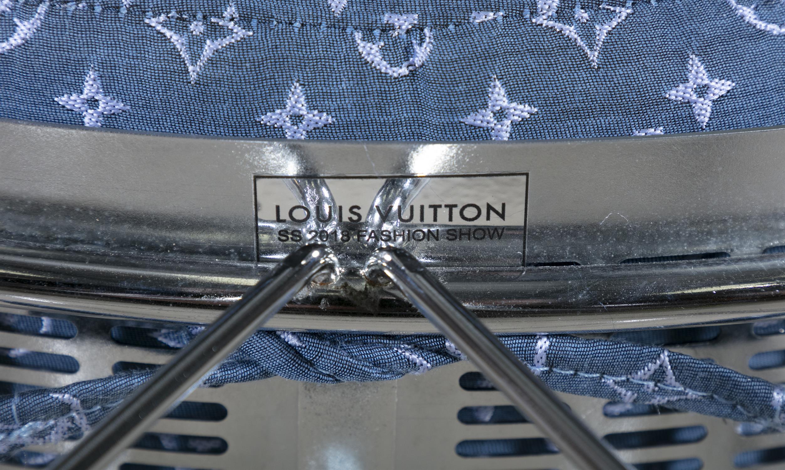 LOUIS VUITTON A pair of Louis Vuitton stools on chrome bases. Created for SS18 Fashion show, - Image 5 of 5