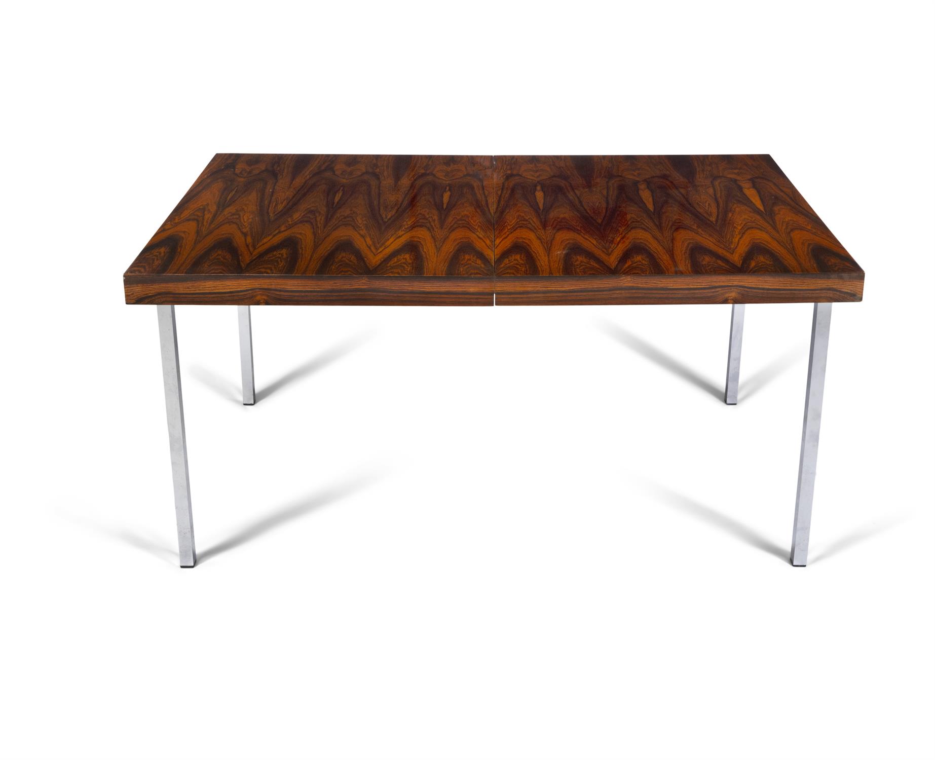 W.K. MOBEL A rosewood extending dining table by W.K. Mobel with hidden leaf with maker's label. - Image 3 of 6