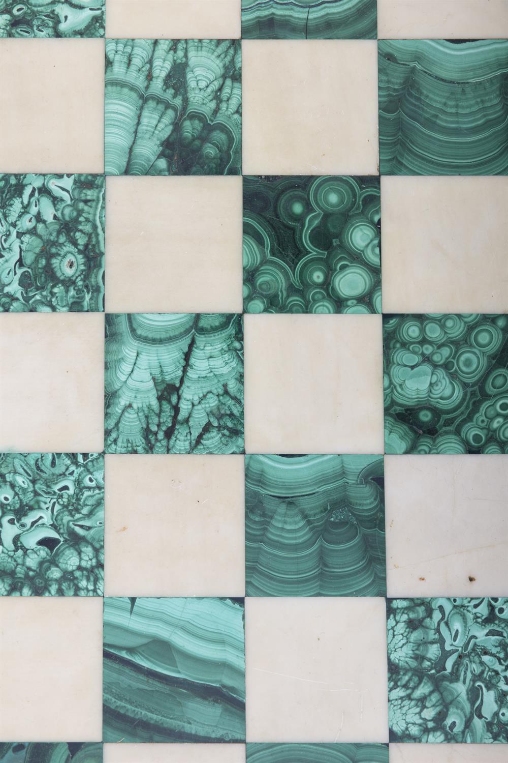 CHESS BOARD A vintage malachite chess board. Italy, c.1970. 43.5cm(d) - Image 3 of 3