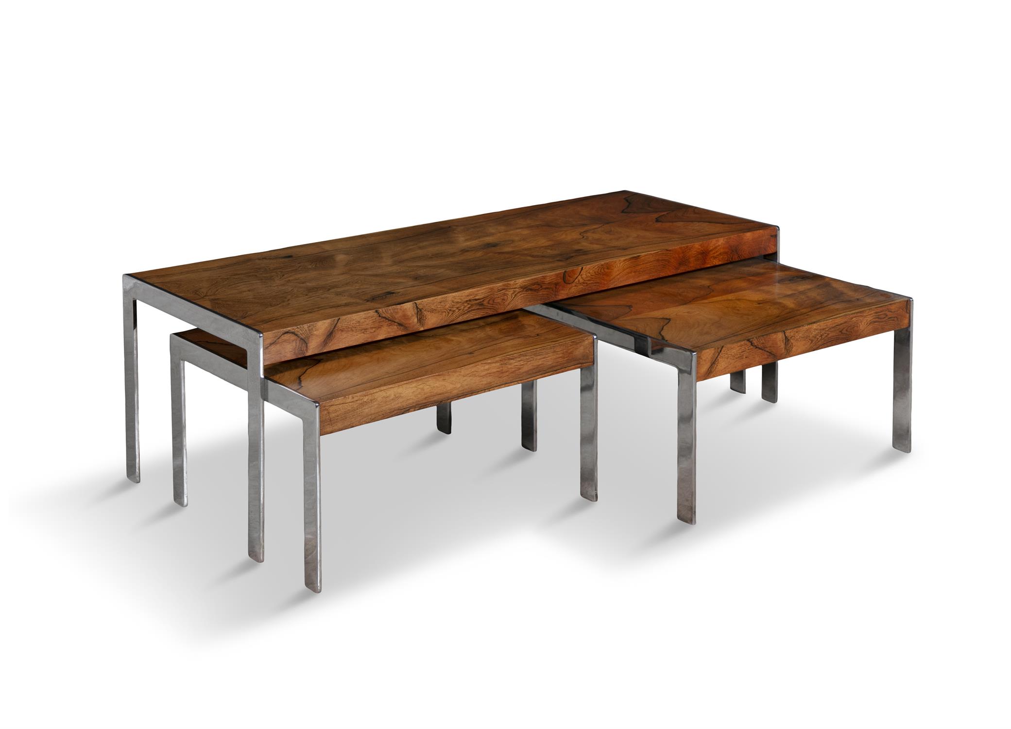 MERROW ASSOCIATES A rosewood nest of tables by Merrow & Associates. 123 x 45.5 x 38cm(h) - Image 4 of 6