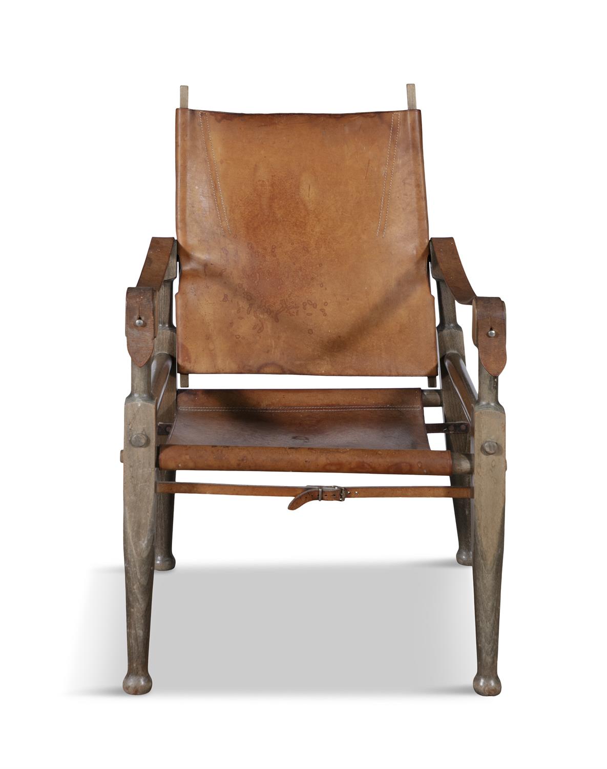 WILHELM KIENZLE WOHNBEDARF A leather Safari Chair by Wilhelm Kienzle Wohnbedarf. Switzerland, c. - Image 2 of 5