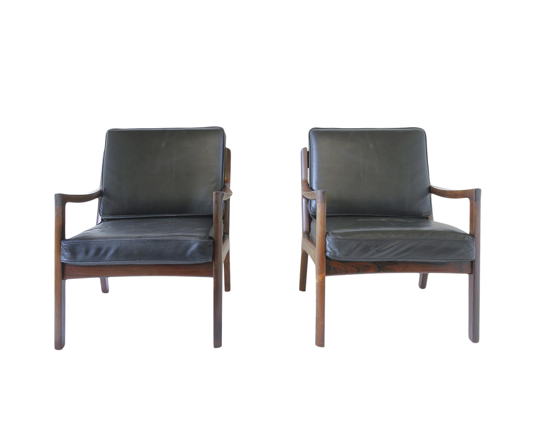 OLE WANSCHER A pair of Senator lounge chairs by Ole Wanscher, produced by France & Sons. Denmark, - Image 2 of 6