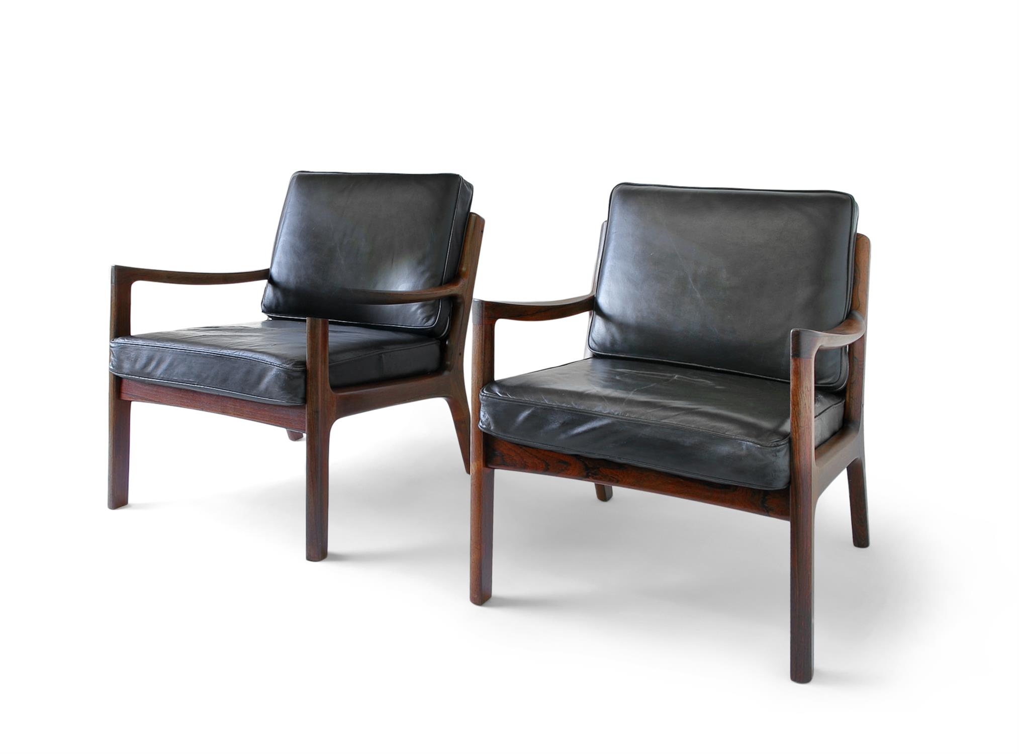 OLE WANSCHER A pair of Senator lounge chairs by Ole Wanscher, produced by France & Sons. Denmark,