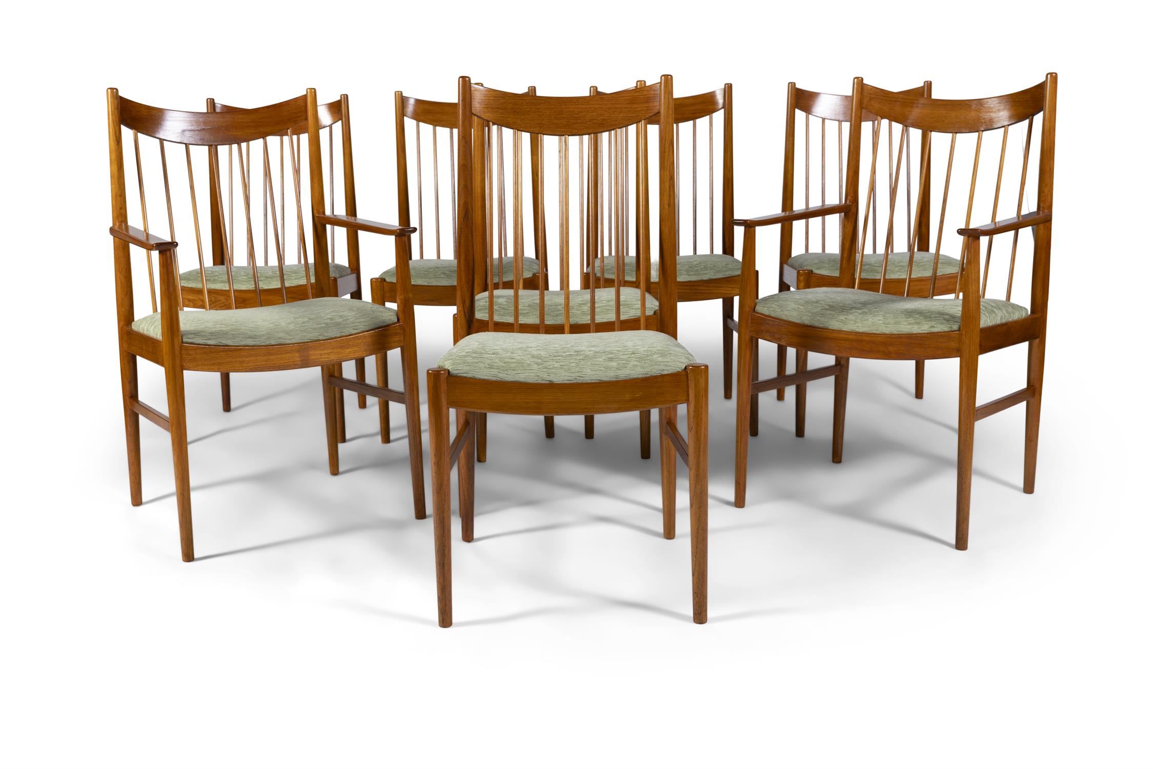 ARNE VODDER A set of eight teak dining chairs with two carvers by Arne Vodder for Sibast, - Image 3 of 7