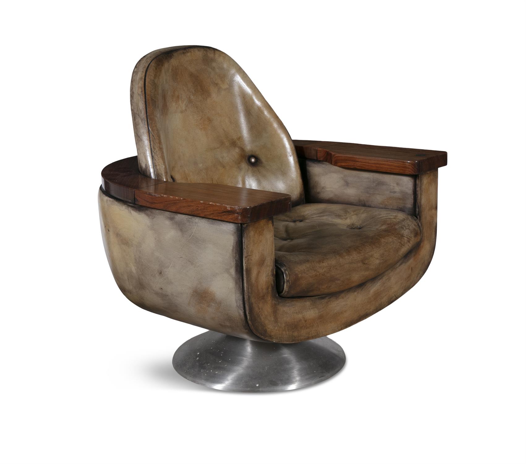 PETER HOYTE A pair of armchairs by Peter Hoyte in rosewood and leather, on a brushed aluminium - Image 5 of 9