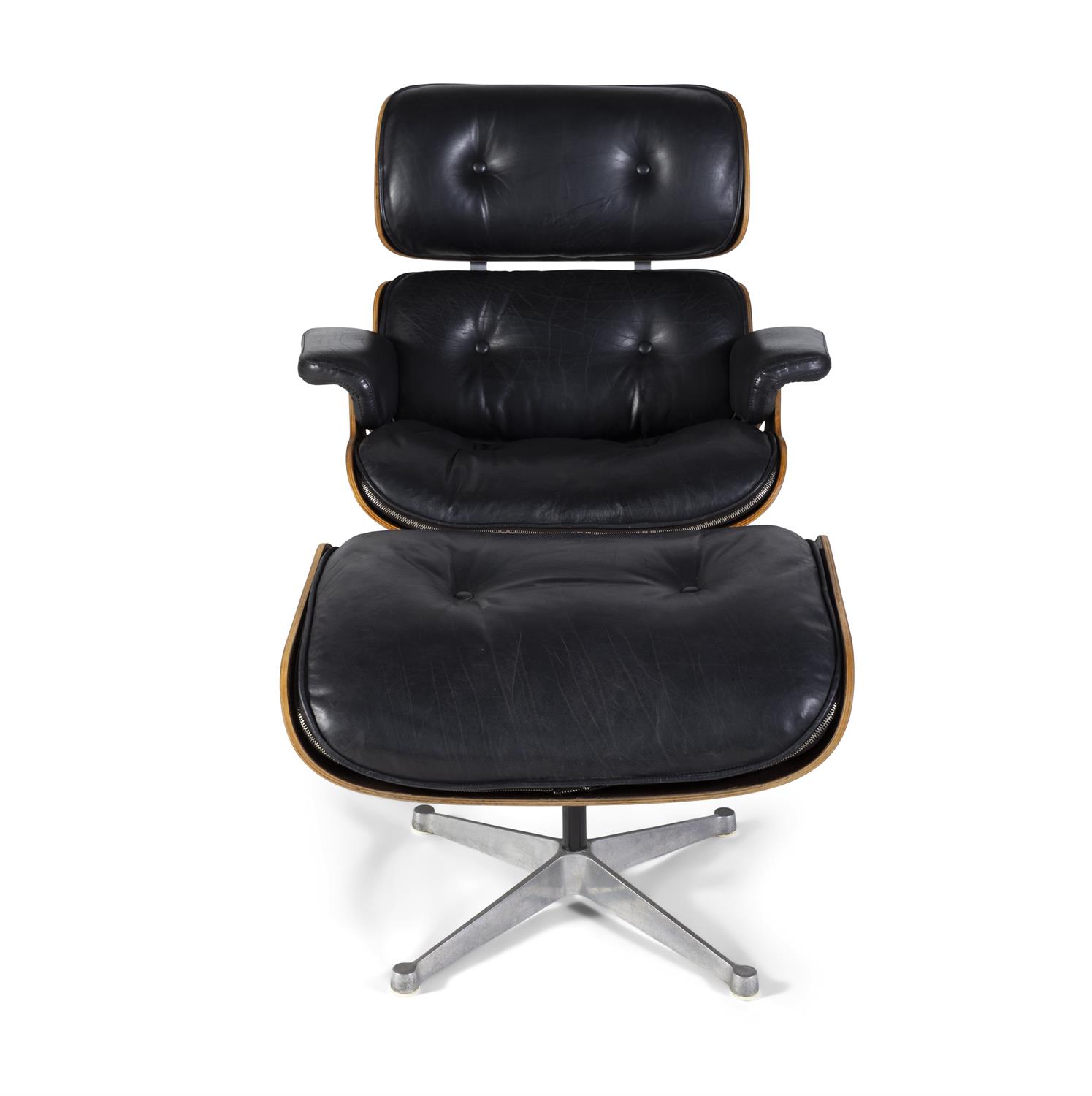 EAMES Lounge chair and ottoman, 670 & 671 in rosewood and leather by Eames for ICF. Italy, c.1960. - Image 3 of 9