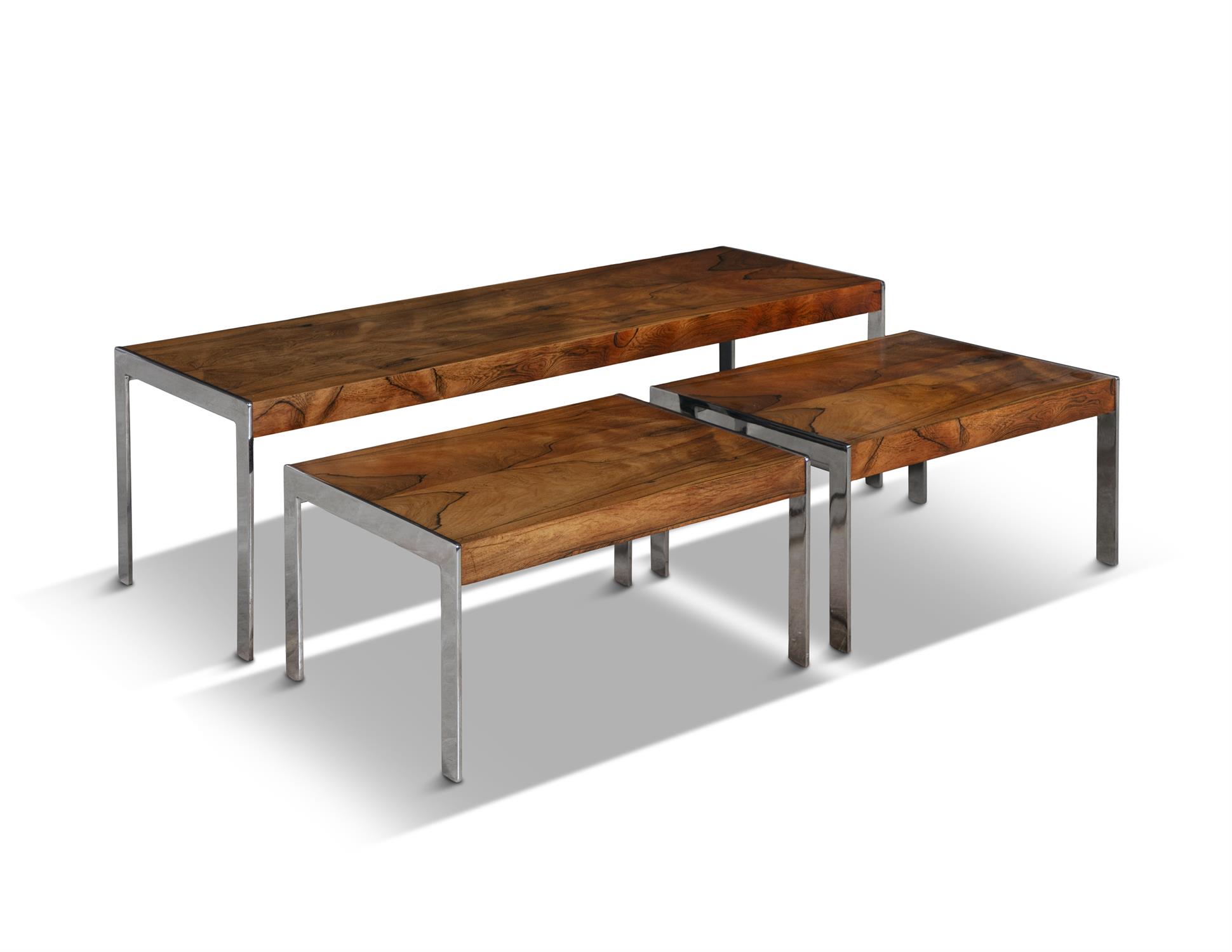 MERROW ASSOCIATES A rosewood nest of tables by Merrow & Associates. 123 x 45.5 x 38cm(h) - Image 5 of 6