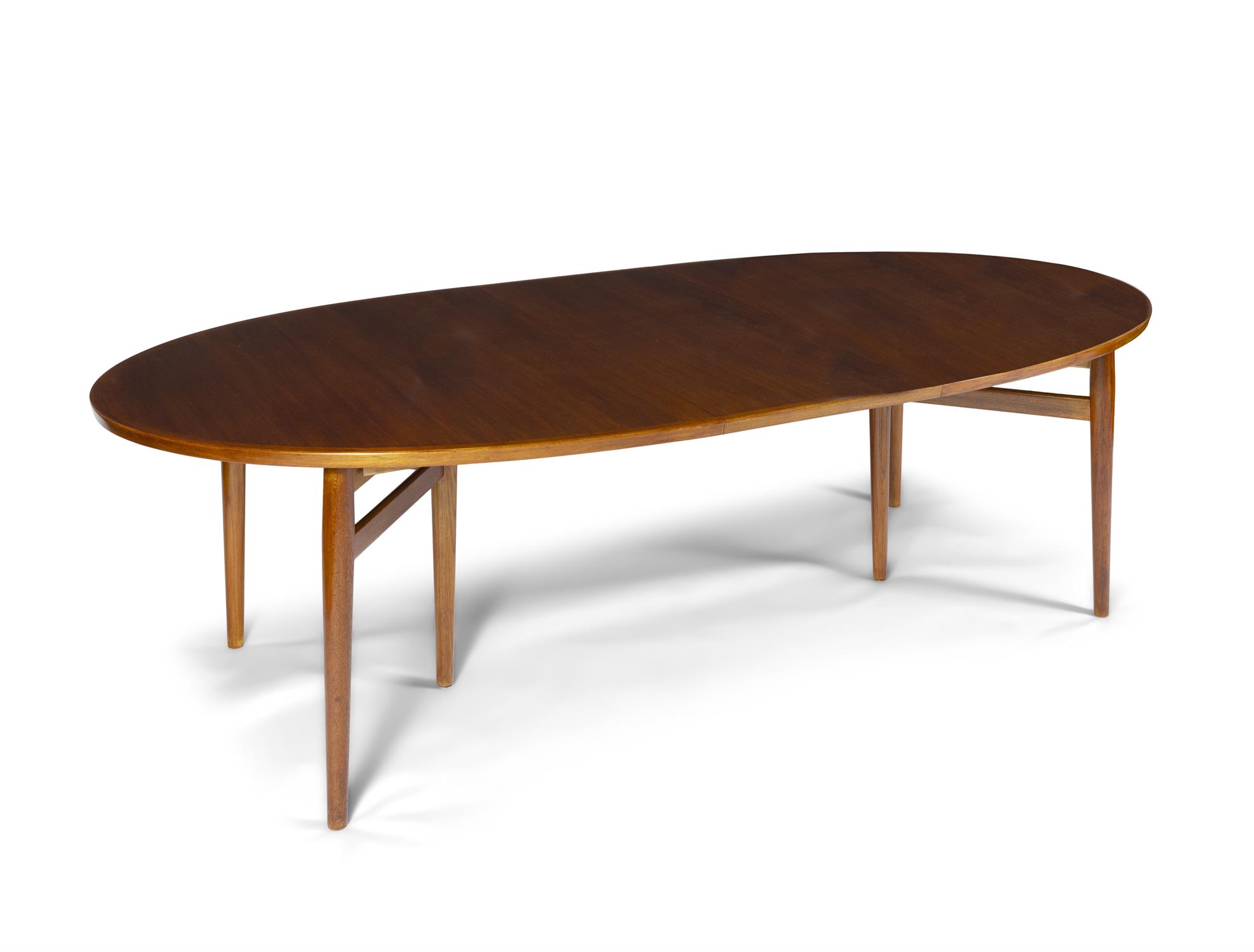 ARNE VODDER (1926-2009) A teak oval extending dining table with two leaves by Arne Vodder. - Image 3 of 4